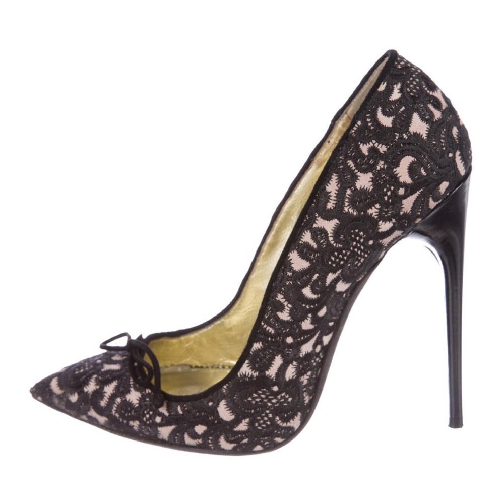 TOM FORD Suede Embroidered Heels Size: 8.5